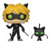 Funko Pop ! Figurine Le Chat Noir avec Plagg et Buddy - Miraculous, les aventures de Ladybug et Chat Noir