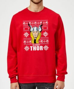 Pull de Noël Homme Marvel Comics The Mighty Thor - Rouge - XXL - Rouge chez Zavvi FR image 5060206394001