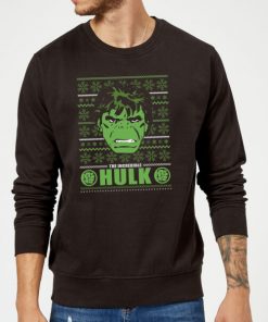 Pull de Noël Homme Marvel Comics - L'Incroyable Hulk Rétro - Noir - XXL - Noir chez Zavvi FR image 5060206395053