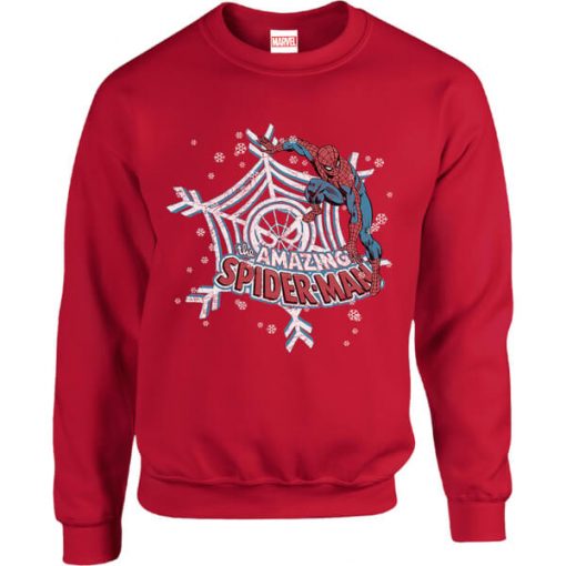 Pull de Noël Homme Marvel Spider-Man Toile Flocon de Neige - Rouge - XXL - Rouge chez Zavvi FR image 5060206397057