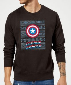 Pull de Noël Homme Marvel Captain America - Noir - XXL - Noir chez Zavvi FR image 5060206397309