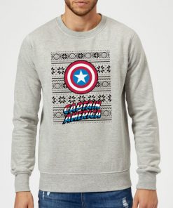 Pull de Noël Homme Marvel Comics Captain America - Gris - XXL - Gris chez Zavvi FR image 5060206398009