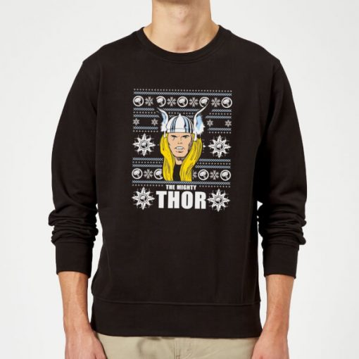 Pull de Noël Homme Marvel Comics Thor le Puissant - Noir - XXL - Noir chez Zavvi FR image 5060206398405