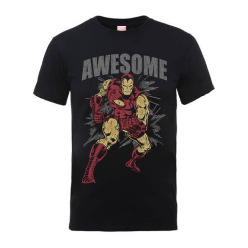 T-Shirt Homme Awesome Iron Man - Marvel Comics - Noir - XXL - Noir chez Zavvi FR image 5056185775443