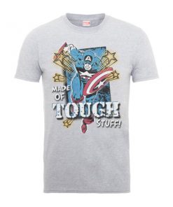 T-Shirt Homme Made Of Tough Stuff - Captain America - Marvel Comics - Gris - XXL - Gris chez Zavvi FR image 5056185774156