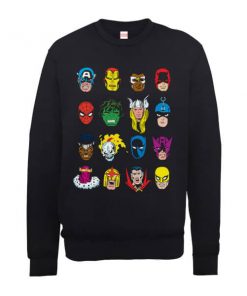 Sweat Homme Visages Couleurs - Marvel Comics - Noir - XXL - Noir chez Zavvi FR image 5056185774606