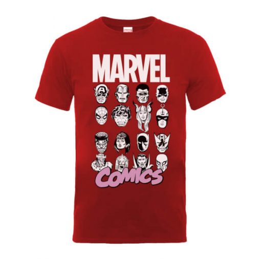 T-Shirt Homme Multi-Visages - Marvel Comics - Red - XXL - Rouge chez Zavvi FR image 5056185776341
