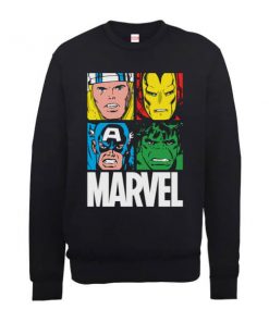 Sweat Homme Multicolore Pullover - Marvel - Noir - XXL - Noir chez Zavvi FR image 5056185777546