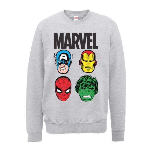 Sweat Homme Personnages Principaux - Marvel Comics - Gris - XXL - Gris chez Zavvi FR image 5056185775849