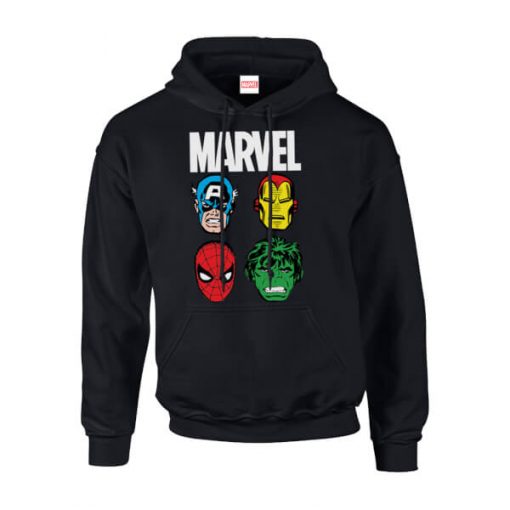 Sweat à Capuche Homme Personnages Principaux Pullover - Marvel Comics - Noir - XXL - Noir chez Zavvi FR image 5056185775641