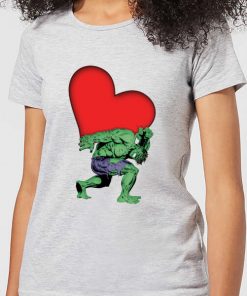T-Shirt Femme Avengers Hulk Cœur (Marvel) - Gris - XS - Gris chez Zavvi FR image 5059478507707