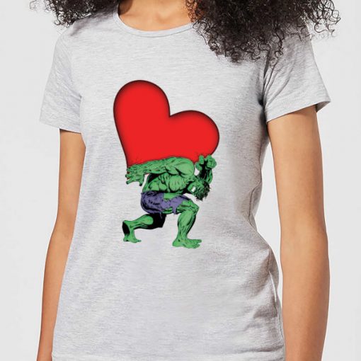 T-Shirt Femme Avengers Hulk Cœur (Marvel) - Gris - XS - Gris chez Zavvi FR image 5059478507707