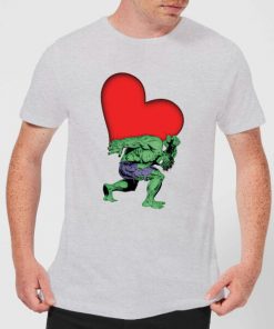 T-Shirt Homme Hulk Cœur (Marvel) - Gris - XXL - Gris chez Zavvi FR image 5056185774859