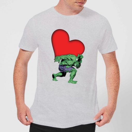 T-Shirt Homme Hulk Cœur (Marvel) - Gris - XXL - Gris chez Zavvi FR image 5056185774859