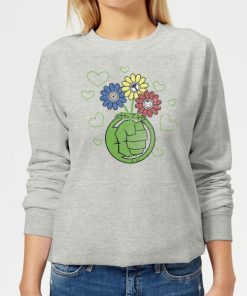 Sweat Femme Avengers Hulk Fleurs (Marvel) - Gris - XS - Gris chez Zavvi FR image 5059478508384