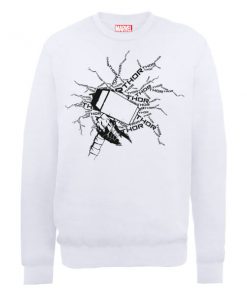 Sweat Homme Marvel Avengers Assemble - Thor Éclair - Blanc - XXL - Blanc chez Zavvi FR image 5056185772251