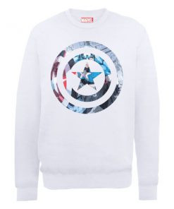 Sweat Homme Marvel Avengers Assemble - Captain America Montage - Blanc - XXL - Blanc chez Zavvi FR image 5056185767158