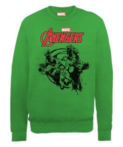 Sweat Homme Marvel Avengers Assemble - Team Explosion - Vert - M - Vert Citron chez Zavvi FR image 5056185771070