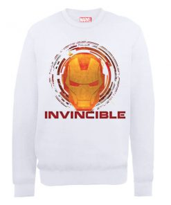 Sweat Homme Marvel Avengers Assemble - Iron Man Invincible - Blanc - XXL - Blanc chez Zavvi FR image 5056185770059