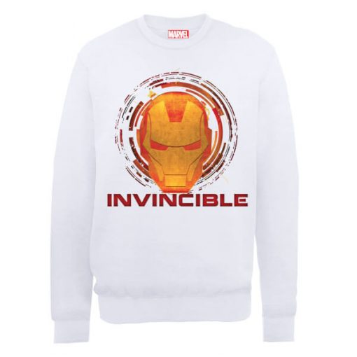 Sweat Homme Marvel Avengers Assemble - Iron Man Invincible - Blanc - XXL - Blanc chez Zavvi FR image 5056185770059