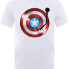 T-Shirt Homme Marvel Avengers Assemble - Bouclier Captain America Record - Blanc - XXL - Blanc chez Zavvi FR image 5056185767554