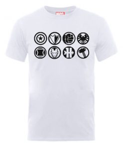 T-Shirt Homme Marvel Avengers Assemble - Team Icons - Blanc - XXL - Blanc chez Zavvi FR image 5056185771353