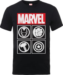 T-Shirt Homme Marvel Avengers Assemble - Icons - Noir - XL - Noir chez Zavvi FR image 5056185769695