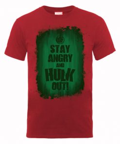 T-Shirt Homme Marvel Avengers Assemble - Hulk Stay Angry - Rouge - XL - Rouge chez Zavvi FR image 5056185769497