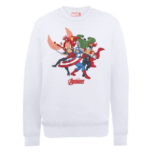 Sweat Homme Marvel Avengers Assemble - Comic Team - Blanc - XXL - Blanc chez Zavvi FR image 5056185768209