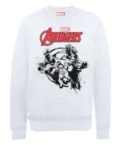 Sweat Homme Marvel Avengers Assemble - Team Explosion - Blanc - XXL - Blanc chez Zavvi FR image 5056185771155