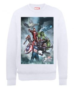 Sweat Homme Marvel Avengers Assemble - Team Montage - Blanc - XXL - Blanc chez Zavvi FR image 5056185771407