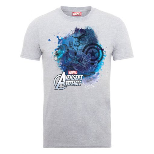 T-Shirt Homme Marvel Avengers Assemble - Captain America Montage - Gris - XXL - Gris chez Zavvi FR image 5056185767202