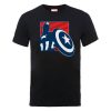 T-Shirt Homme Marvel Avengers Assemble - Badge Captain America - Noir - XXL - Noir chez Zavvi FR image 5056185767301