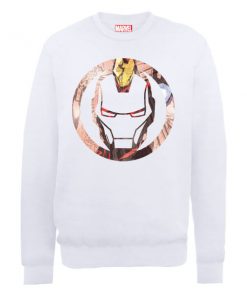 Sweat Homme Marvel Avengers Assemble - Iron Man Montage - Blanc - XXL - Blanc chez Zavvi FR image 5056185770356