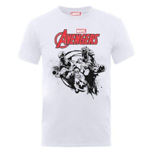 T-Shirt Homme Marvel Avengers - Team Explosion - Blanc - XXL - Blanc chez Zavvi FR image 5056185773456