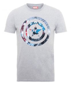 T-Shirt Homme Marvel Avengers Assemble - Bouclier Captain America Montage - Gris - XXL - Gris chez Zavvi FR image 5056185767653
