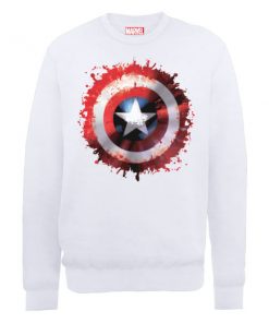 Sweat Homme Marvel Avengers Assemble - Captain America Art Bouclier - Blanc - XXL - Blanc chez Zavvi FR image 5056185766304