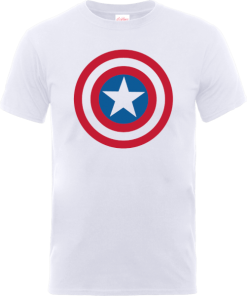 T-Shirt Homme Marvel Avengers Assemble - Captain America Simple Bouclier - Blanc - XXL - Blanc chez Zavvi FR image 5056185767905