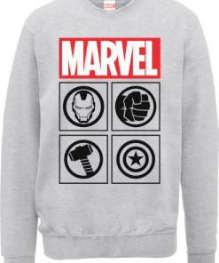 Sweat Homme Marvel Avengers Assemble - Icons - Gris - XXL - Gris chez Zavvi FR image 5056185769657