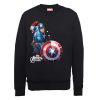 Sweat Homme Marvel Avengers Assemble - Captain America Comic Explosion - Noir - XXL - Noir chez Zavvi FR image 5056185766557
