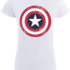 T-Shirt Femme Marvel Avengers Assemble - Captain America Bouclier Abimé - Blanc - XXL - Blanc chez Zavvi FR image 5056185766854