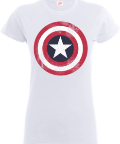 T-Shirt Femme Marvel Avengers Assemble - Captain America Bouclier Abimé - Blanc - XXL - Blanc chez Zavvi FR image 5056185766854