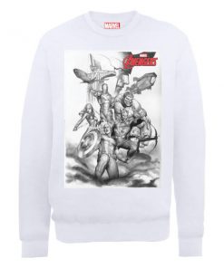 Sweat Homme Marvel Avengers Assemble - Team Croquis - Blanc - XXL - Blanc chez Zavvi FR image 5056185771759