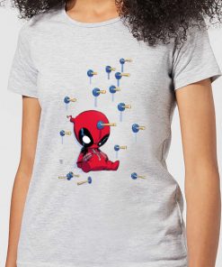 T-Shirt Femme Deadpool (Marvel) Cartoon Knockout - Gris - XS - Gris chez Zavvi FR image 5059478532181