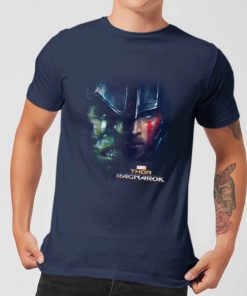 T-Shirt Homme Marvel - Thor Ragnarok - Visage Divisé de Hulk - Bleu Marine - XXL - Navy chez Zavvi FR image 5056281129515