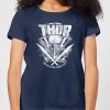 T-Shirt Femme Marvel - Thor Ragnarok - Logo du Marteau de Thor - Bleu Marine - XXL - Navy chez Zavvi FR image 5056281129911