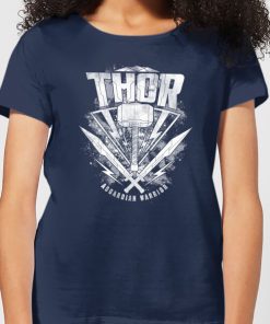 T-Shirt Femme Marvel - Thor Ragnarok - Logo du Marteau de Thor - Bleu Marine - XXL - Navy chez Zavvi FR image 5056281129911