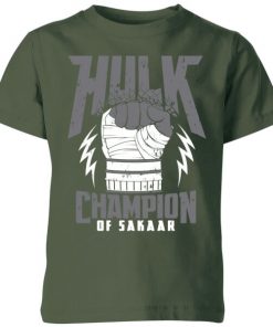T-Shirt Enfant Marvel - Thor Ragnarok - Hulk Champion - Vert Foncé - 11-12 ans - Forest Green chez Zavvi FR image 5056281130467
