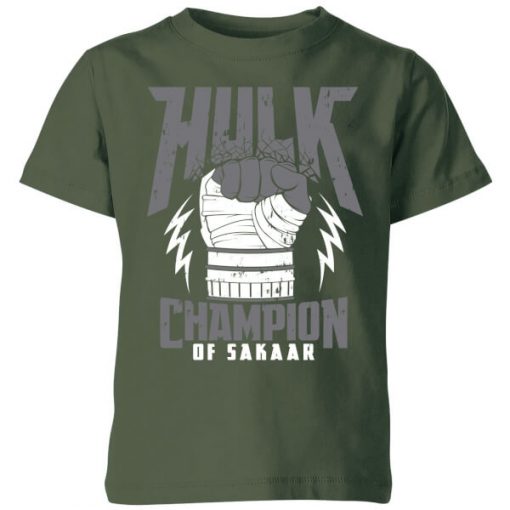 T-Shirt Enfant Marvel - Thor Ragnarok - Hulk Champion - Vert Foncé - 11-12 ans - Forest Green chez Zavvi FR image 5056281130467