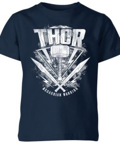 T-Shirt Enfant Marvel - Thor Ragnarok - Logo du Marteau de Thor - Bleu Marine - 11-12 ans - Navy chez Zavvi FR image 5056281130610